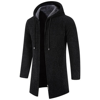 Veste en laine chaude à capuche pour homme
