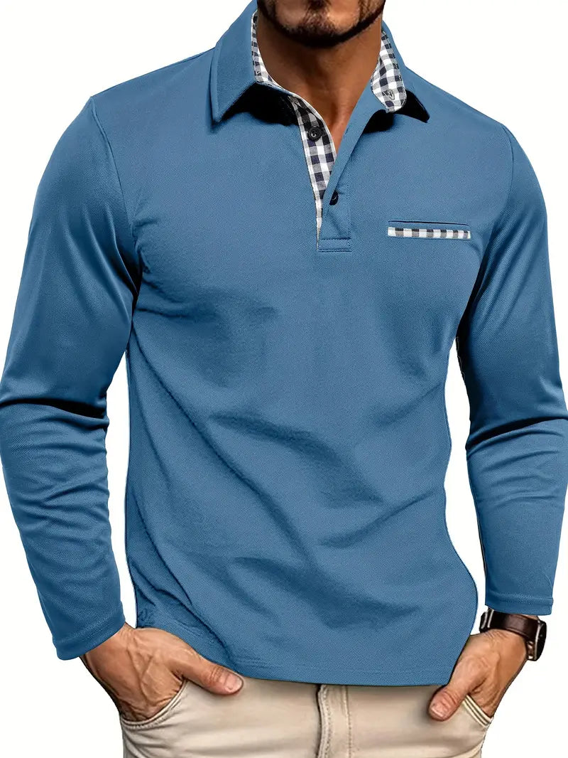 Polo-shirt à manches longues pour homme Qualité confortable