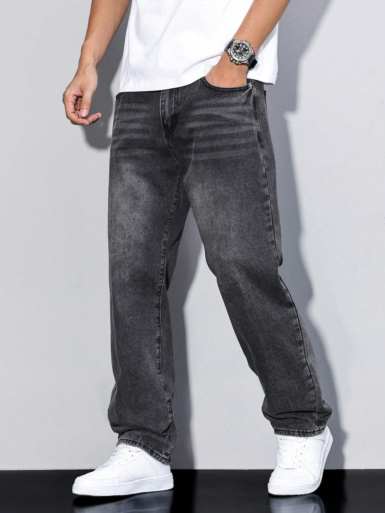 Jeans unie Daan pour homme - Jeans décontracté pour homme