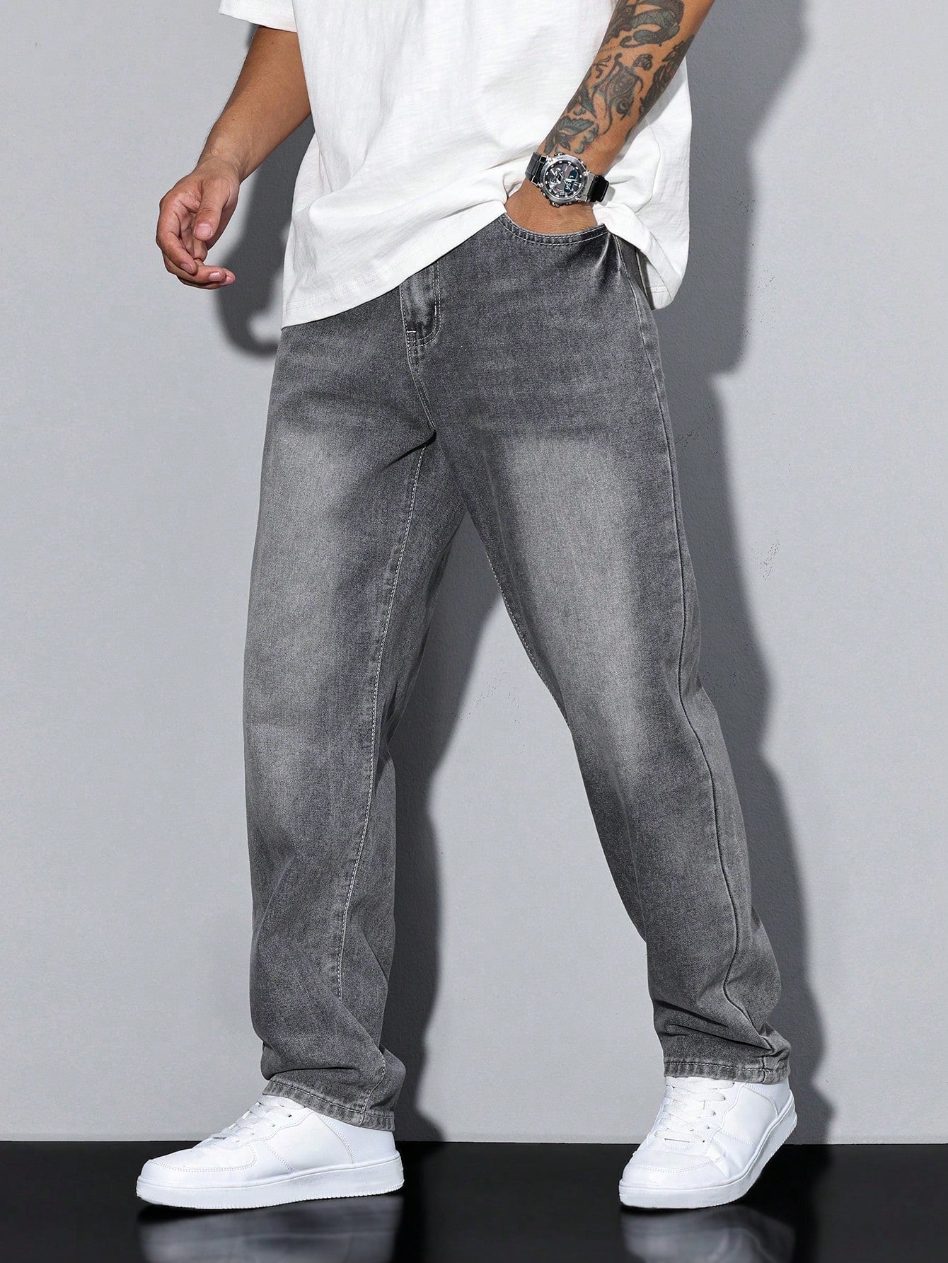 Jeans unie Daan pour homme - Jeans décontracté pour homme