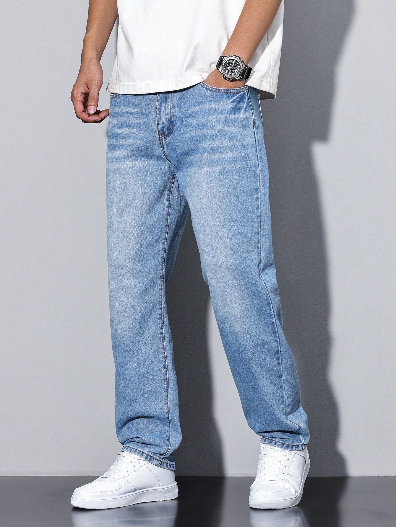 Jeans unie Daan pour homme - Jeans décontracté pour homme