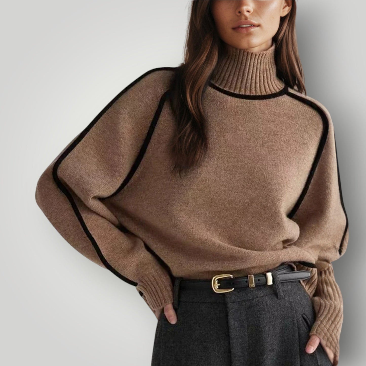 Pull col roulé femme chaud doux hiver