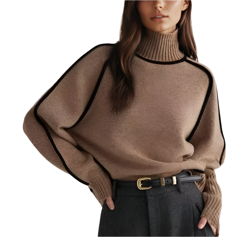 Élégant pull doux à col roulé pour femme