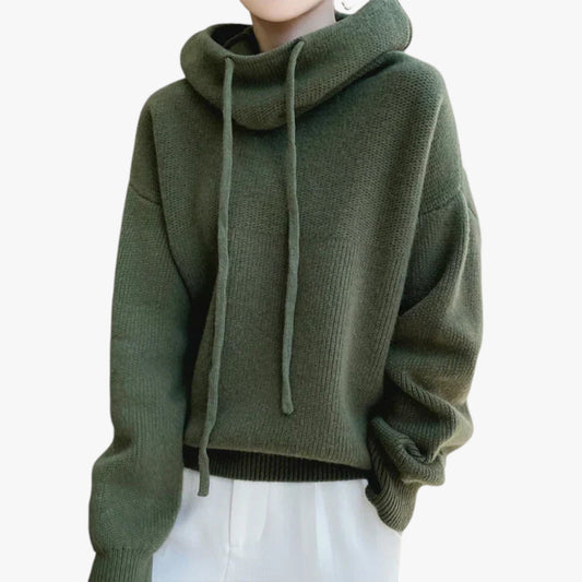 Weite Strickpullover Warm Bequem Hochkragen - IdealeKleiden