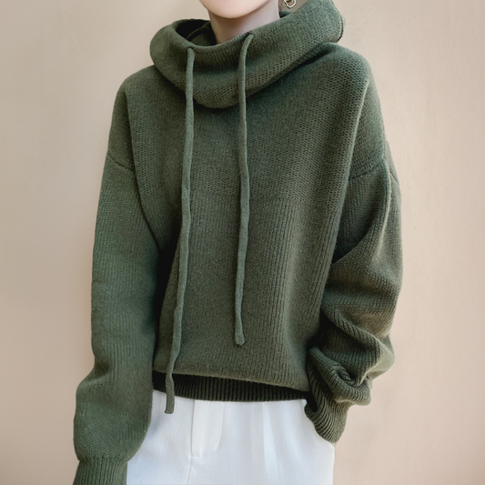 Strickpullover Hoher Kragen Lässig Oversized - IdealeKleiden