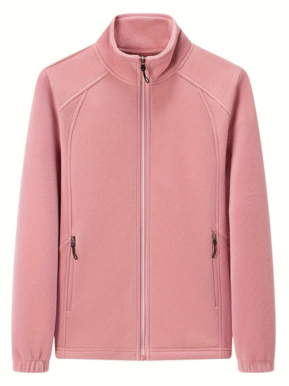 Veste polaire femme chaude col montant manches longues