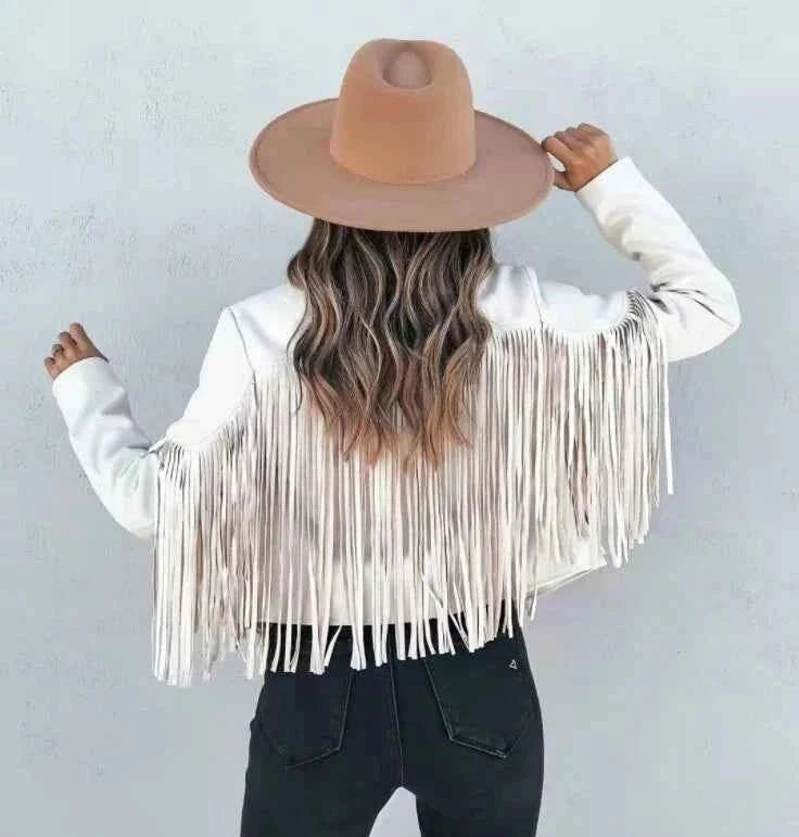 Veste en cuir pour femmes style western élégant
