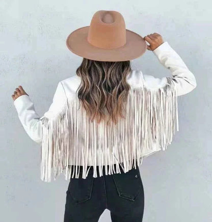 Veste en cuir pour femmes style western élégant