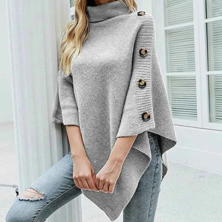 Poncho femme automne laineux