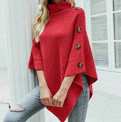 Poncho femme automne laineux