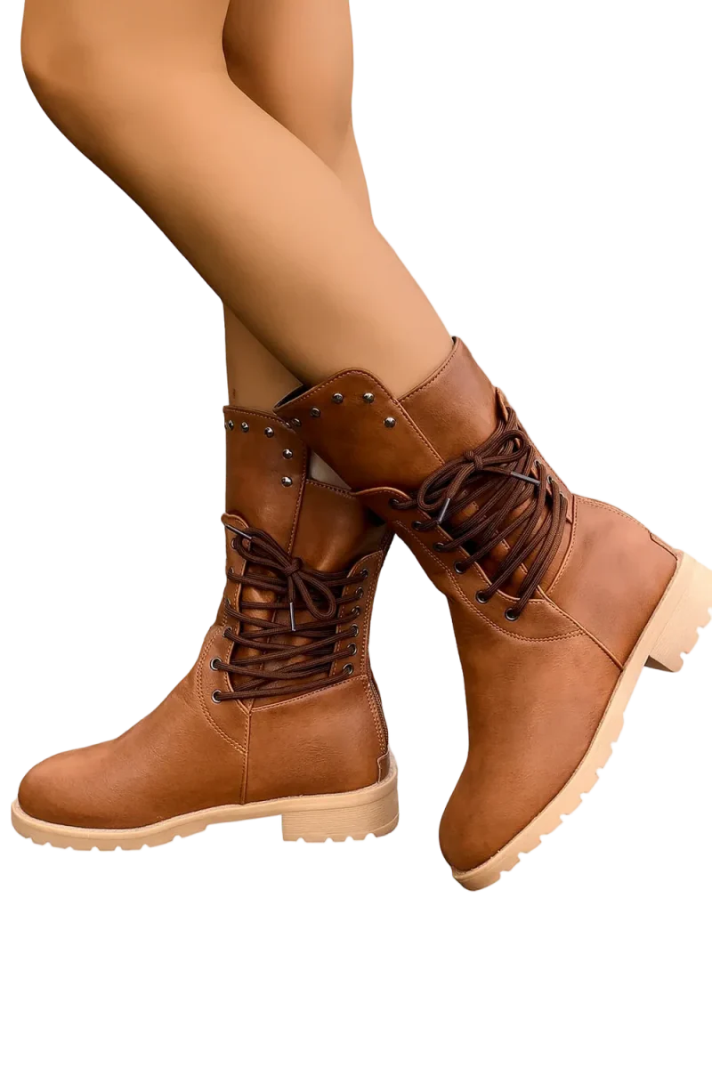 Damen Stiefel Höhe Schnürung - IdealeKleiden