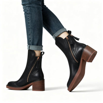 Damen Stiefel Hochglanz Lack Optik - IdealeKleiden