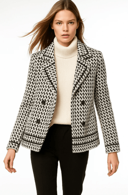 Gilet en maille pied-de-poule pour femmes