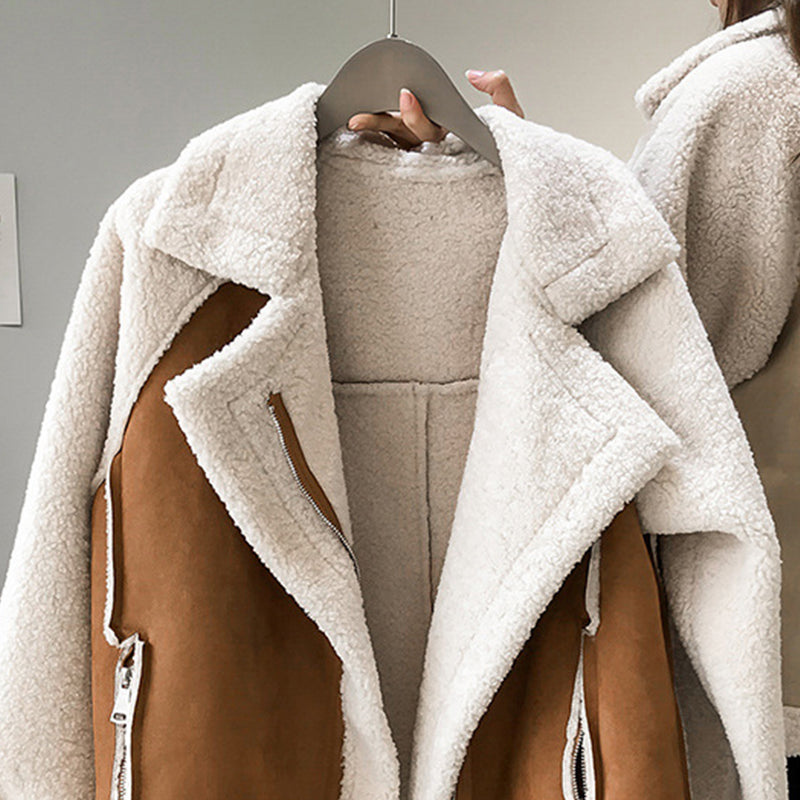 Große Fleece-Mantel Damen Übergröße Elegantes Design - IdealeKleiden