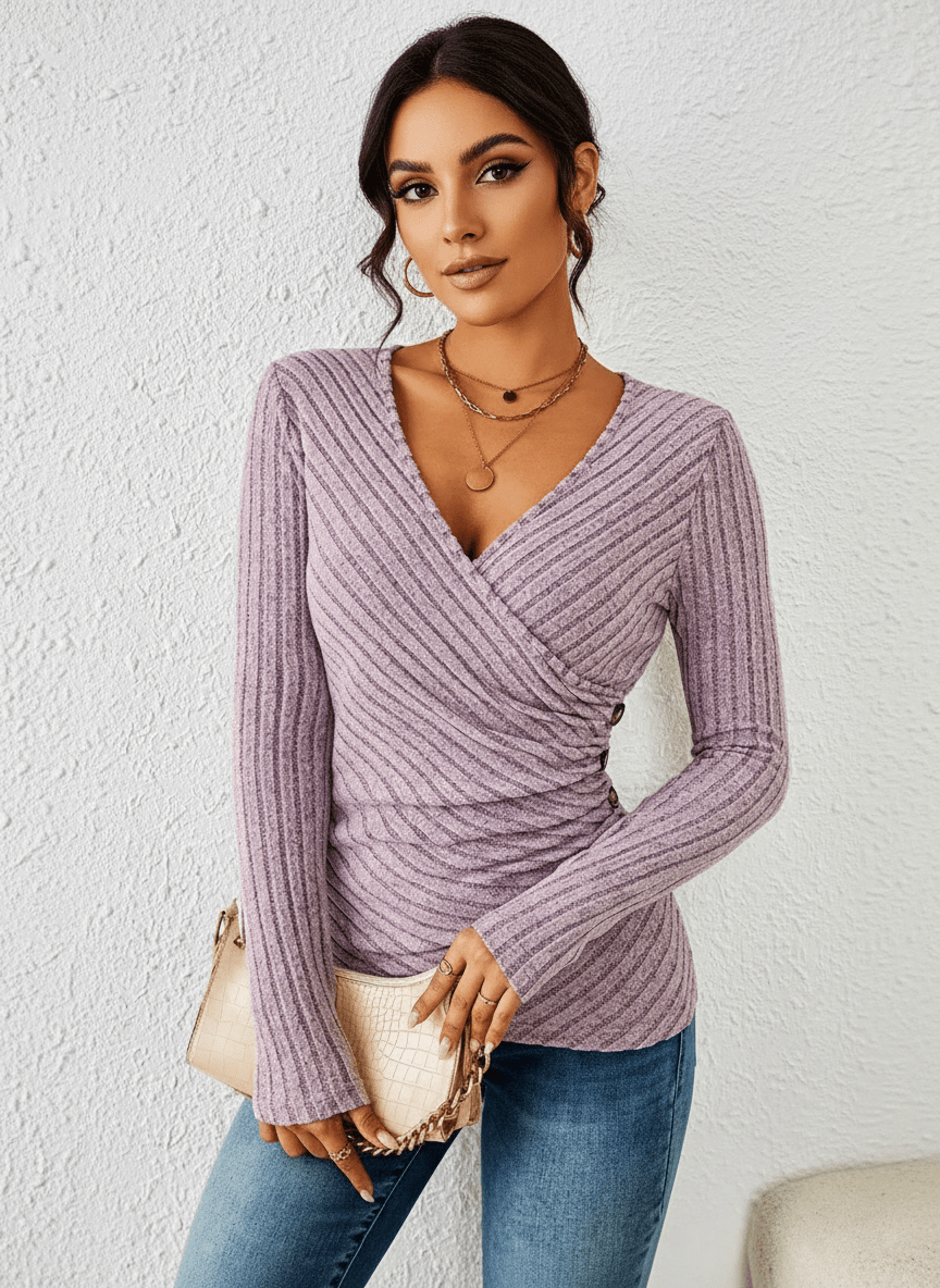 Haut à manches longues pour femme style chic