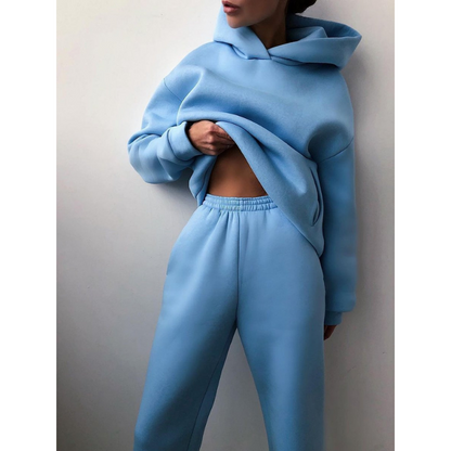 Ensemble Streetwear Femme Tendance Hoodie et Pantalon de Jogging
