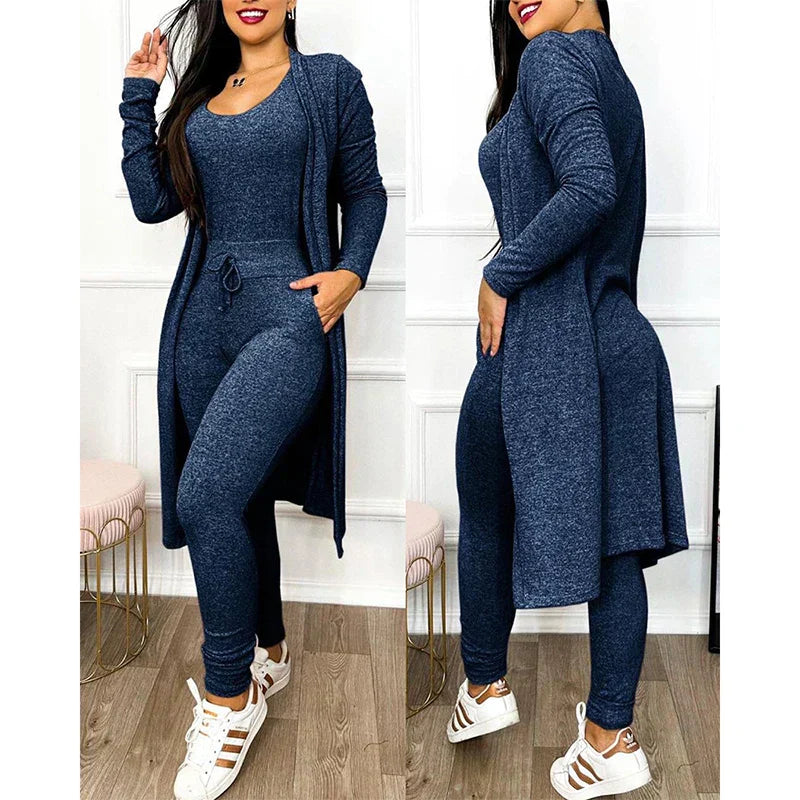 Ensemble de salon 3 pièces pour femme avec veste Confort