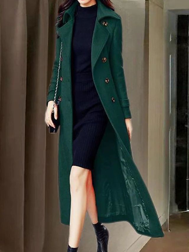 Robe d'hiver longue femme élégante avec ceinture
