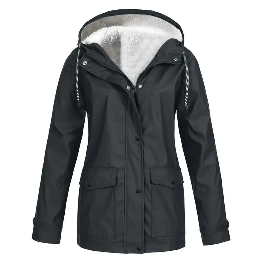 Parka d'hiver en fourrure synthétique doublé chaudement et isolé