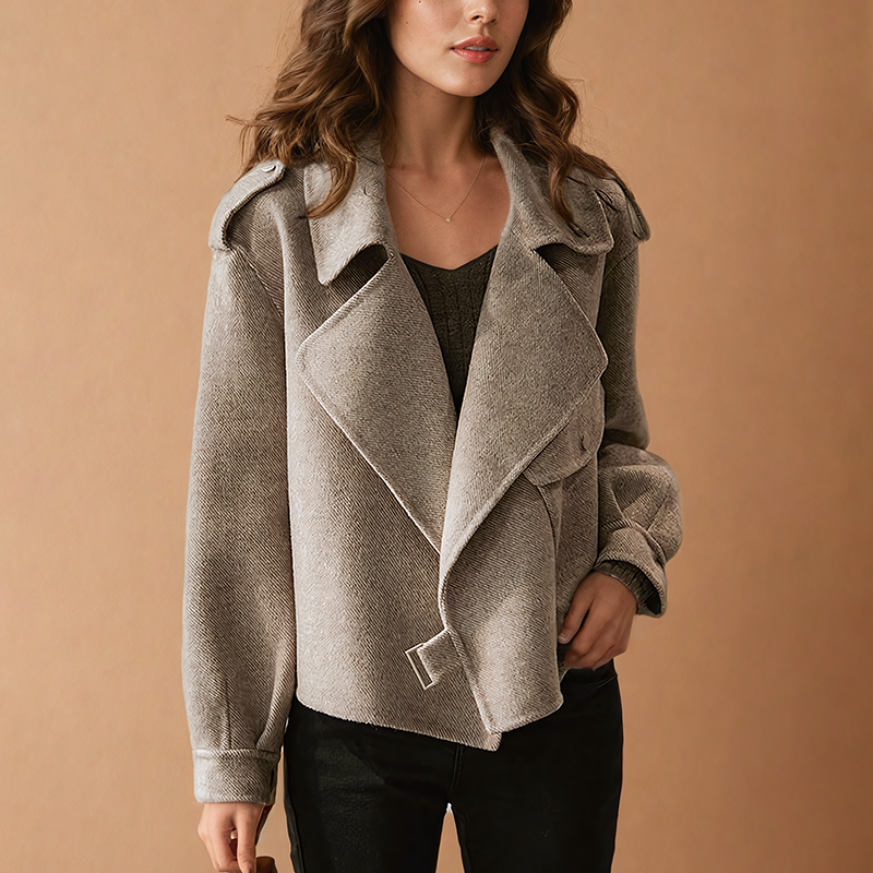 Élégant manteau classique en laine pour femme