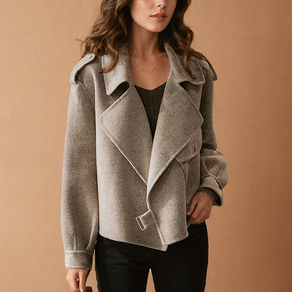 Élégant manteau classique en laine pour femme