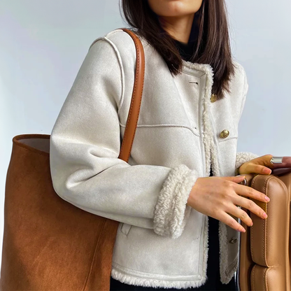 Blouson en cuir vintage chaud et confortable