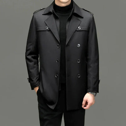 Trench-coat long élégant pour hommes