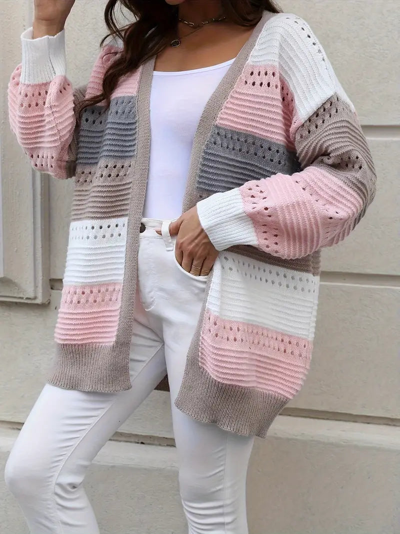 Cardigan coloré à blocs de couleur