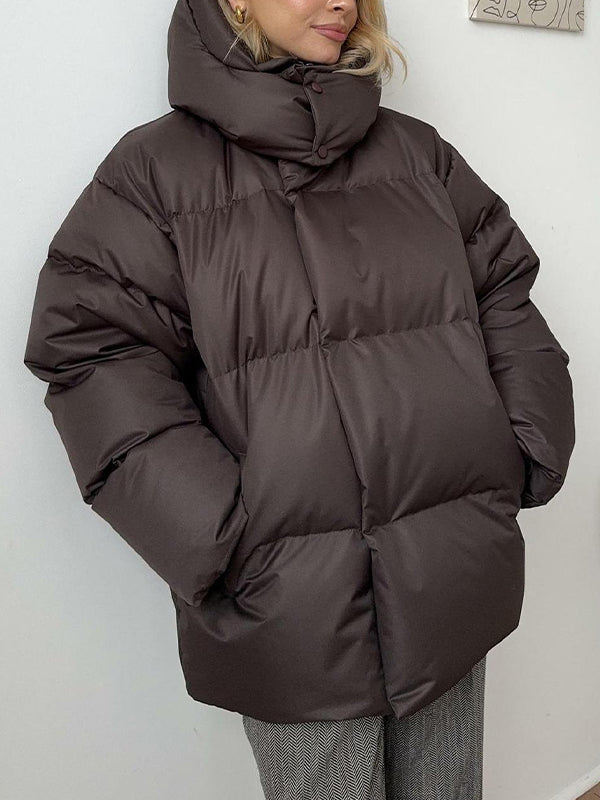 Veste d'hiver matelassée colorée avec capuche