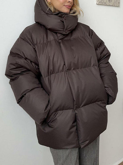 Veste d'hiver matelassée colorée avec capuche