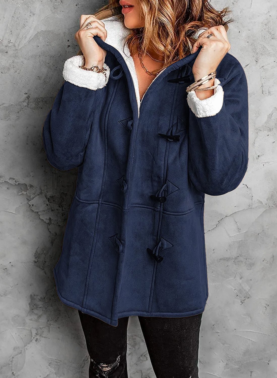 Veste polaire femme chaude Douillette Capuche