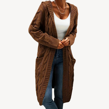 Cardigan à capuche confortable et chaud