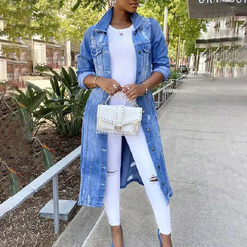 Trench-coat élégant en coton pour femme