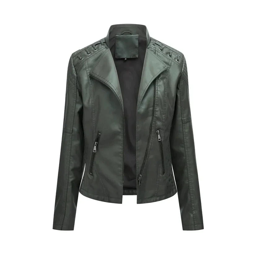 Blouson en cuir pour femme style moderne printemps
