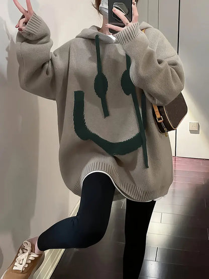 Kapuzenpullover Frauen Freches Lächeln Design - IdealeKleiden