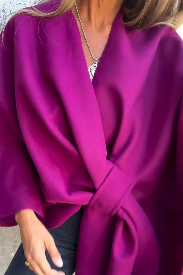 Veste élégante pour femme col en V coupe cape