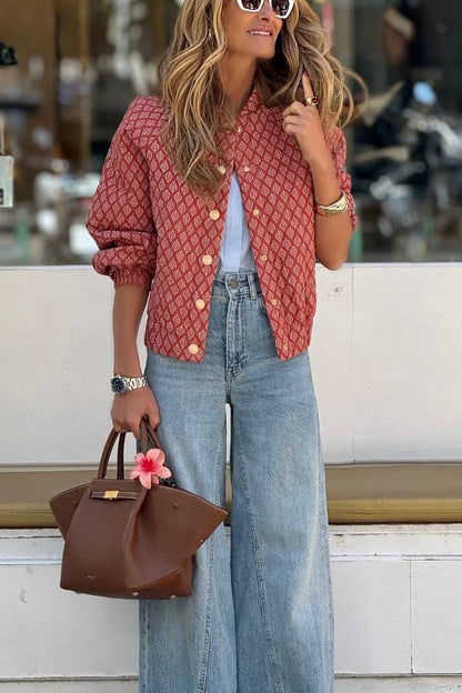 Veste femme confortable légèrement imprimée