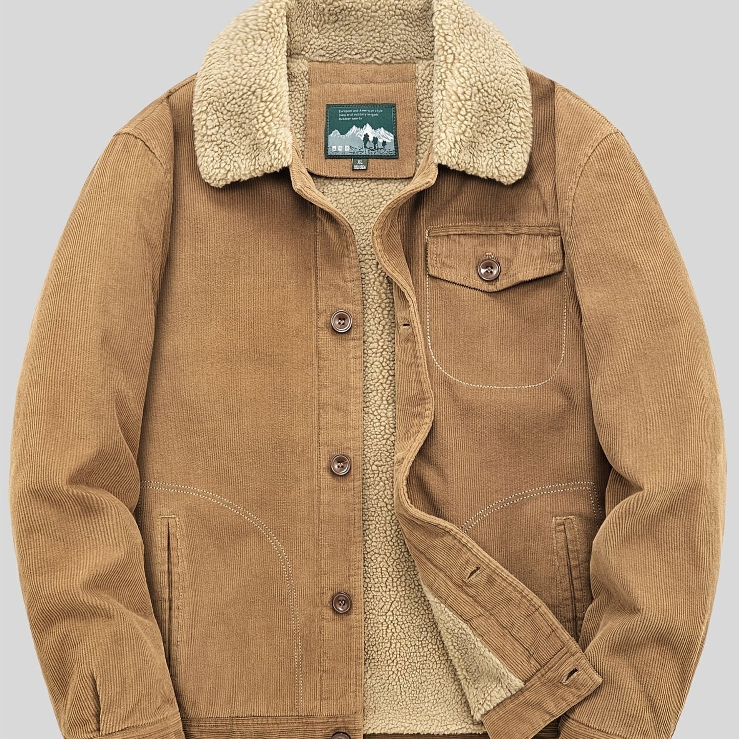 Gilet polaire homme boutons chaud élégant