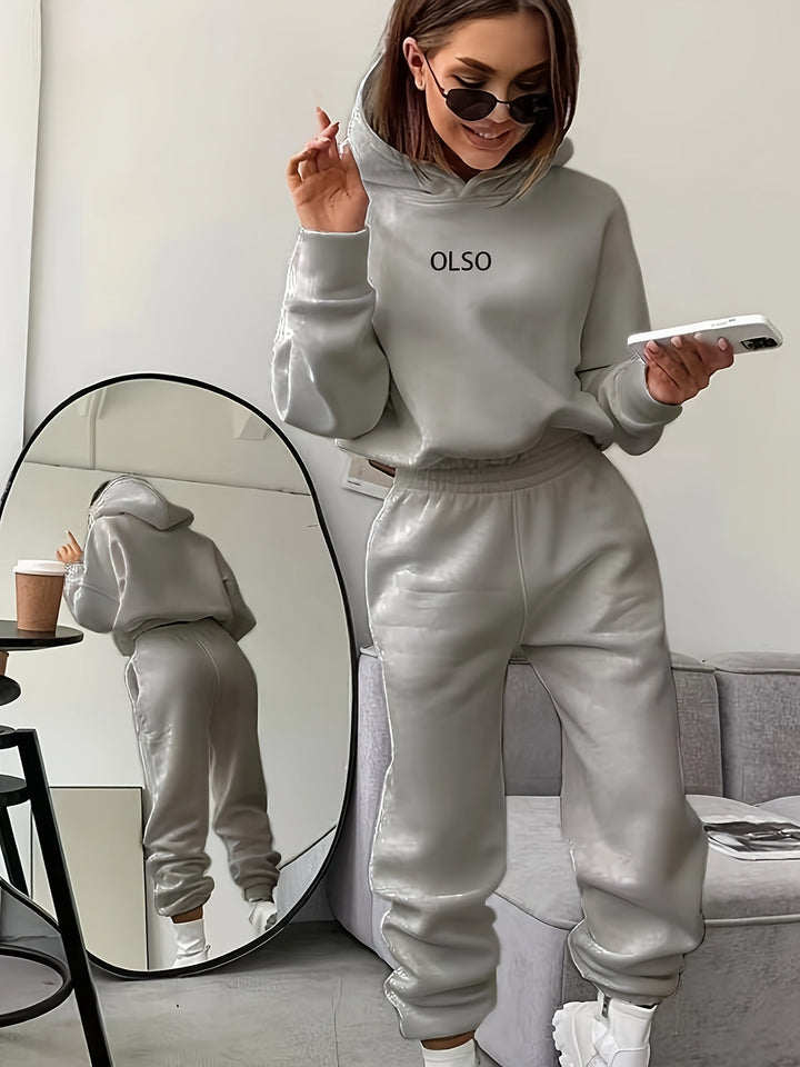Ensemble de survêtement pour femme : sweat à capuche et pantalon de jogging