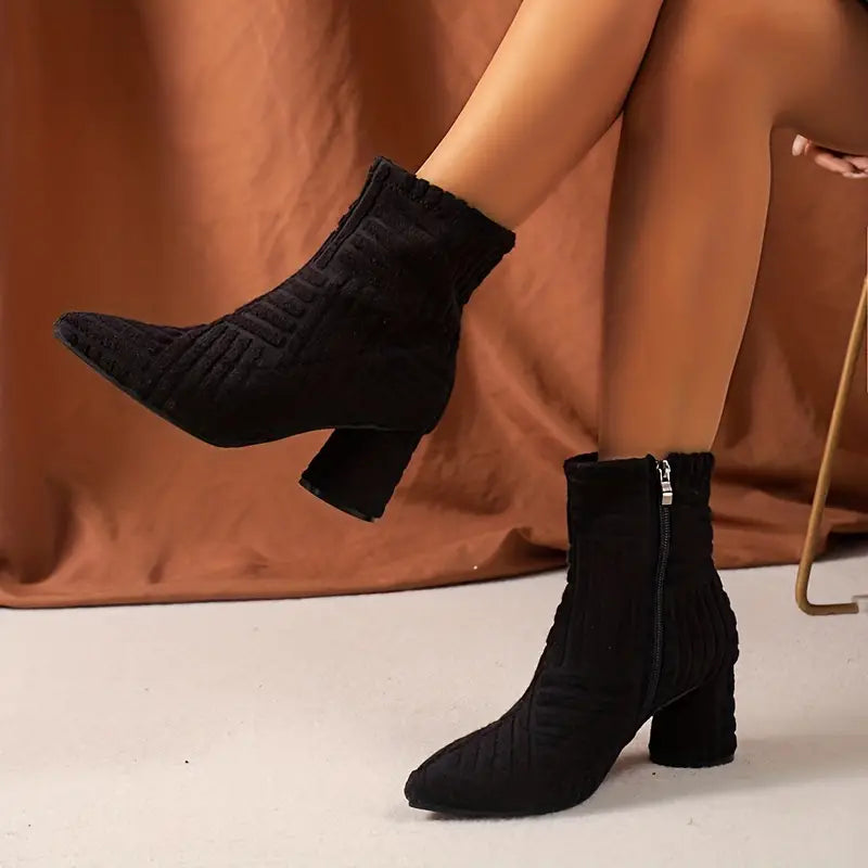 Bottes stiletto à talons hauts avec fermeture éclair