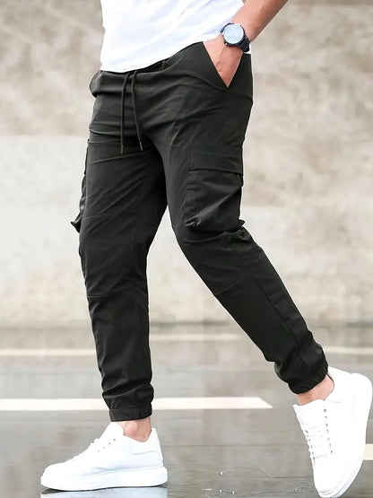 Pantalon cargo homme moderne cordon de serrage