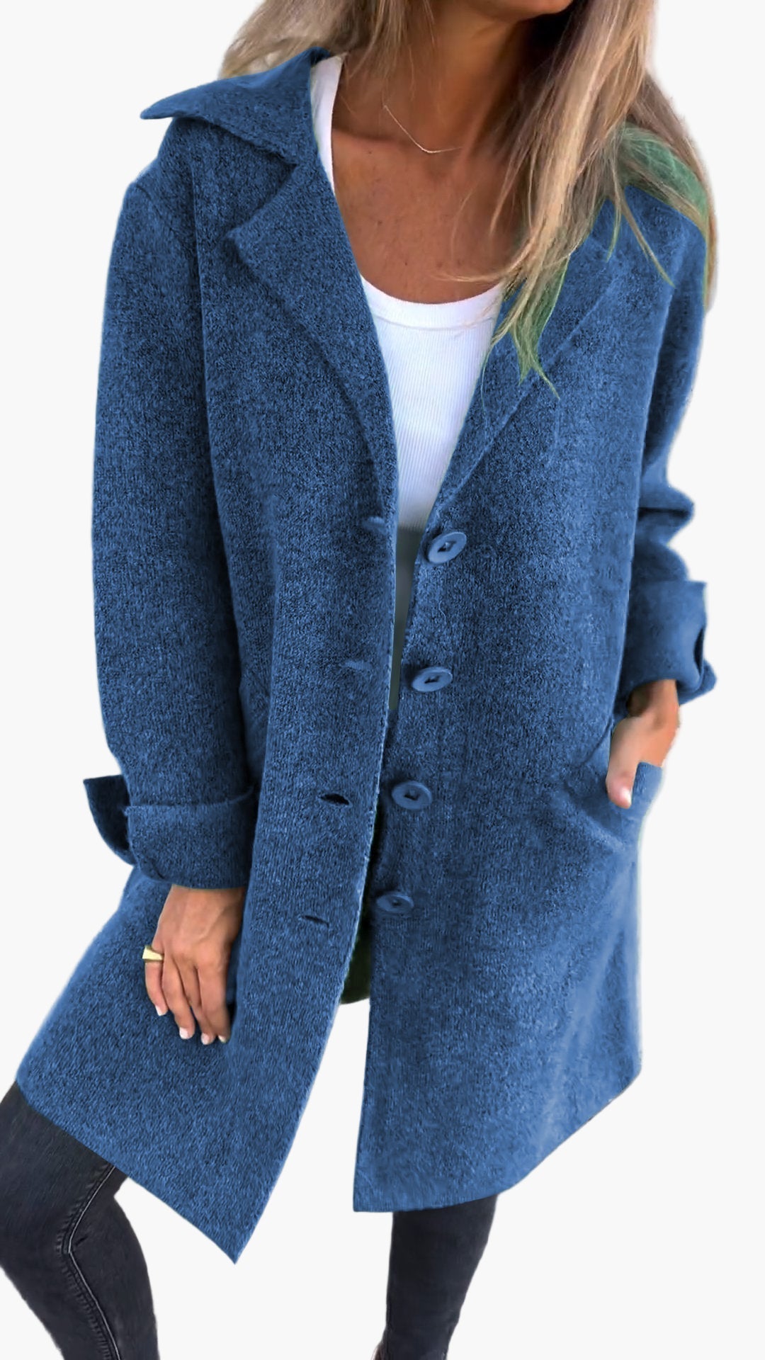 Longue veste femme élégante noir bureau