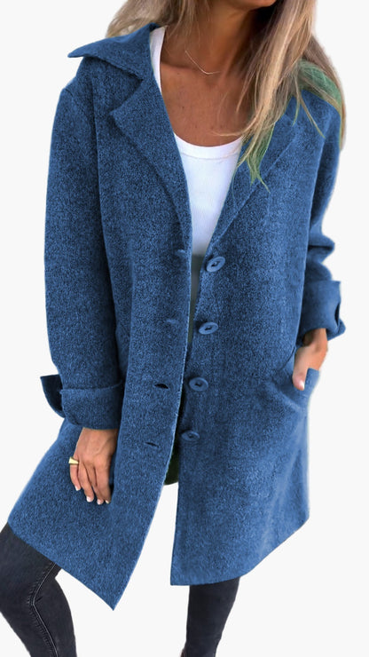 Longue veste femme élégante noir bureau