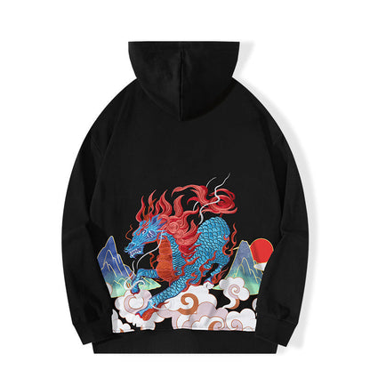Sweat à capuche élégant motif dragon