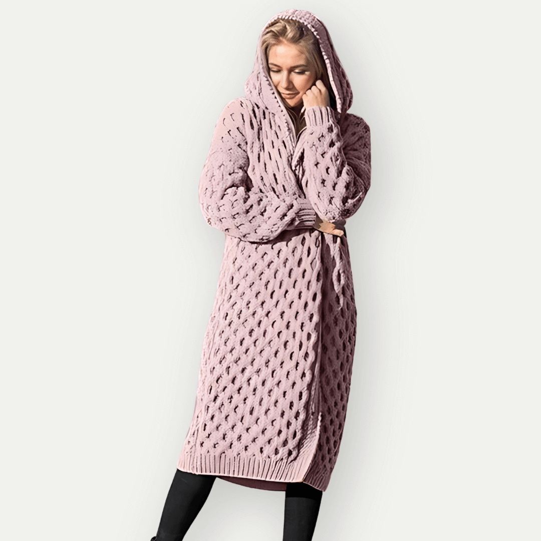 Cardigan à capuche long coupe oversize