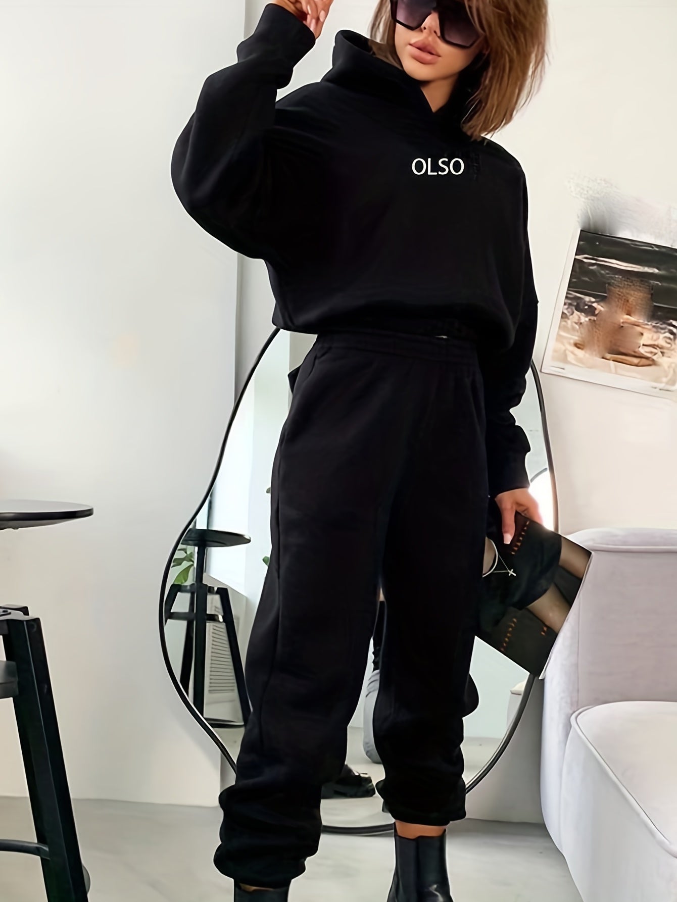 Ensemble de survêtement pour femme : sweat à capuche et pantalon de jogging