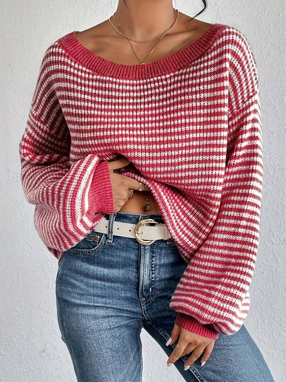 Pull rayé lumineux confortable et doux