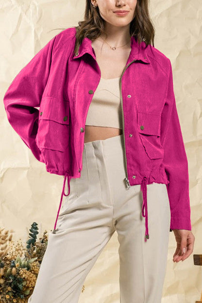 Veste à carreaux pour femme, deux poches