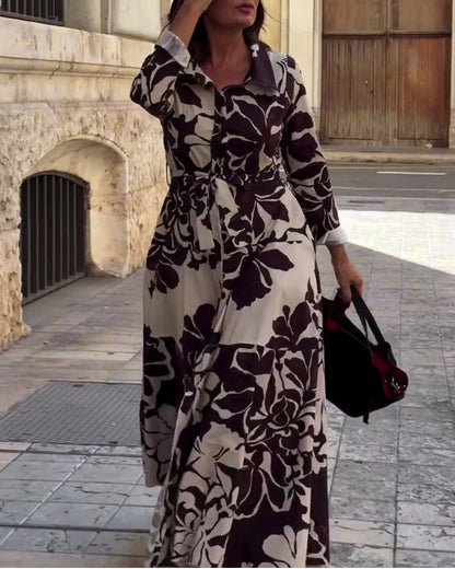 Sommerkleid Blumenmuster Maxi - IdealeKleiden