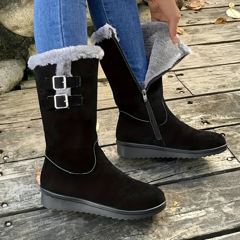 Bottes d'hiver chaudes effet velours